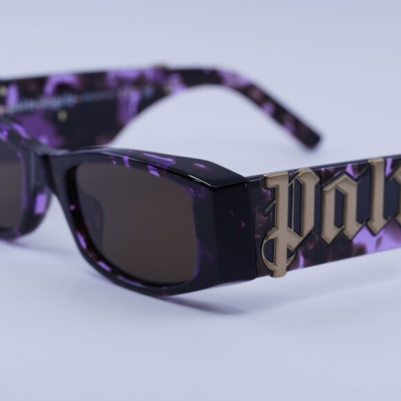 Palm Angels PERI007 ANGEL 3464 Sunglasses Havana Rectangle Frame, Brown Lenses - Picture 4 of 11